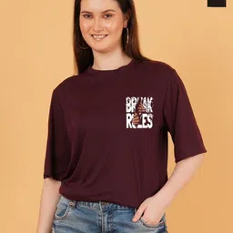 kintu parantu Women Pack of 2 Typography Printed Round Neck Relaxed Fit T-shirts-picture-24