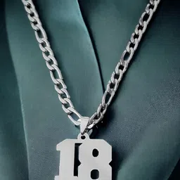 M Men Style Silver-Plated Contemporary Pendants with Chains image 2