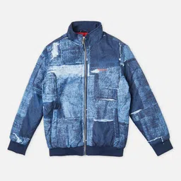 Pepe Jeans Boys Mock Collar Abstract Printed Casual Puffer Jacket-picture-18