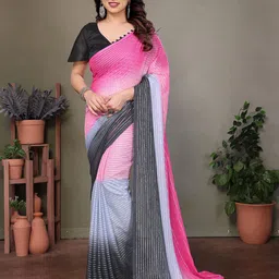 Moda Rapido Women Striped Zari Poly Georgette Saree-picture-11