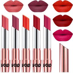 VOLO Set Of 5 Creme MatteLipstick-DarkPeach37-RosePink38-Coral39-TomatoRed40-PassionPink44-picture-14
