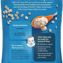 gerber Cereal & Lil Crunchies Combo (Pack of 2) - Oatmeal Cereal (16oz) + Mild Cheddar Cereal image 2