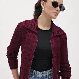 The Roadster Life Co. Acrylic Cable Knit Cardigan-picture-24