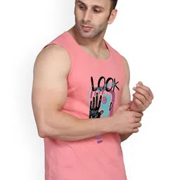 Slowloris Men Pack Of 2 Sleeveless Printed Bio-Wash Combed Cotton Innerwear Vest image 3