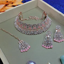 VATSALYA creation Women Pink Jewellery Set-picture-54