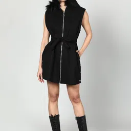 Fashion Gaiia Women Solid Sleeveless Hooded Jacket-picture-39