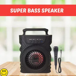 GUGGU 301(PORTABLE WIRELESS BLUETOOTH SPEAKER) Crystal Clear SoundWith Karaoke MicW442 5 W Bluetooth Laptop/Desktop Speaker-picture-30