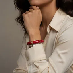 Bareilyy Women Brass Handcrafted Brass-Plated Bangle-Style Bracelet image 3