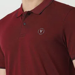 Van Heusen Flex Men Solid Polo Collar Cotton T-shirt image 2