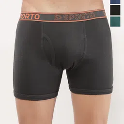 Sporto by Macho Men Pack Of 4 Mid-Rise Trunks Sprto_M1030-CH1-Dnm1-Olv1-Prt1-S-picture-28