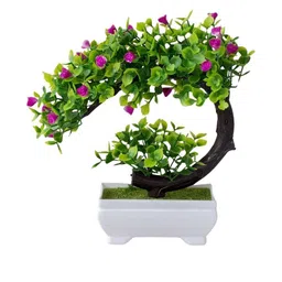 Dekorly Green Plastic Artificial Flowers & Plants With Pot image 5