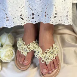 SANDAL STORIES Women Open Toe Flats with Beaded image 2