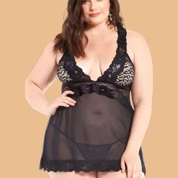 ZERJAMA Self Design Halter Neck Baby Doll-picture-13