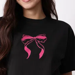 Mast & Harbour Graphic Printed Drop-Shoulder Sleeves Pure Cotton Casual T-shirt image 2