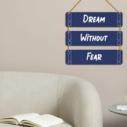 WallDaddy Blue& White Printed Wooded Wall HangingDecor image 2