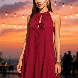 don't be basic Halter Neck A-Line Dress image 4