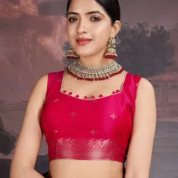 House of Pataudi Woven Design Banarasi Saree With Blouse Piece image 2