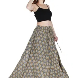 Sttoffa Floral Printed Pure Cotton Maxi Skirt image 5