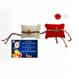 vrinde 2 Krishna Metal Rakhi:: Greeting card n Roli-picture-34