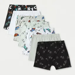 Juniors by Babyshop Boys 7-Pcs Printed Cotton Trunks H52-A6-24-706MULTICOLOUR-Multicolour image 1