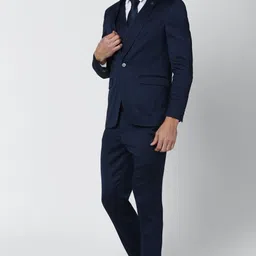 peter england Men Single Breasted Solid Suit image 4