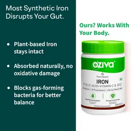 oziva Iron with Folic Acid | For Healthy Haemoglobin Levels | With Vitamin C & B12 image 5