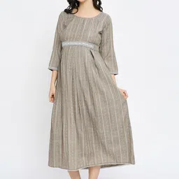 DUMMY SHAPE Self Design A-Line Midi Maternity Dress image 2