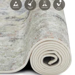 obsessions Blue and Cream Abstract 4x6 Feet Machine Made Carpet image 5