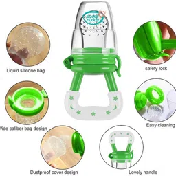 buddsbuddy BPA Free Soft Silicone Fruit and Food Nibbler, Soft Pacifer/Teether/Food Feeder for 0 to 6 months Baby Feeder image 4
