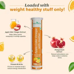 neuherbs Apple Cider Vinegar With Mother Effervescent Tablet, Orange Flavor image 2