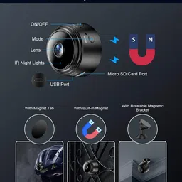 SROPX MINI Wireless Hidden Video Audio Full HD 1080P CCTV WiFi IP Camera with Night Vision Sports and Action Camera image 2