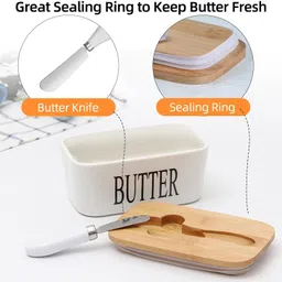 auraghu Ceramic Butter Dish Container Serving Set image 4