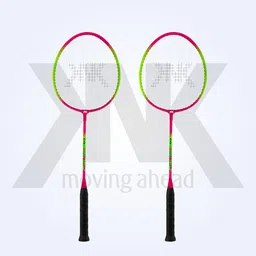 knk Aluminium Badminton Racquet Set Of 2 With Badminton Cover 6 Piece Nylon Shuttle Badminton Kit image 2