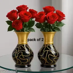 onneybrothers MAKDI DESIGN VASE PACK OF 2 Decorative Showpiece - 10 cm image 1