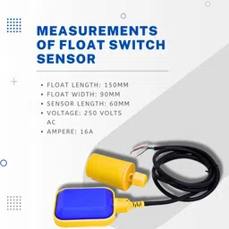AMPEREUS Float Switch for Accurate Tank Water Level Sensor with 2 Meter Wire (Pack of 10) Wired Sensor Security System image 2