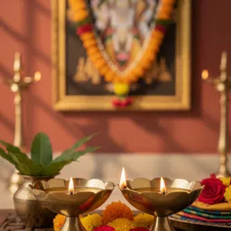 apex brass creations Paro Deep Brass (Pack of 2) Table Diya Set image 1