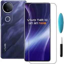 XEDO TECH Edge To Edge Tempered Glass for Vivo T4R 5G, Premium UV Tempered Glass Screen Protector with Installation Kit-picture-21