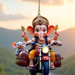 Spiaty 2D Ganesha Hanging Religious Idol Showpiece-picture-25