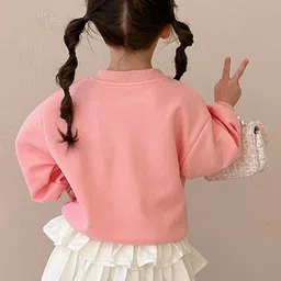 LULU & SKY Girls Hello Kitty Printed Applique Bow Detailed Pullover Sweatshirt image 5