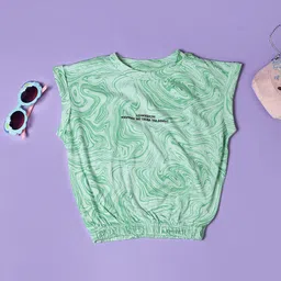 V-Mart Girls Printed Cotton Single Jersey Round Neck T-shirt-picture-44