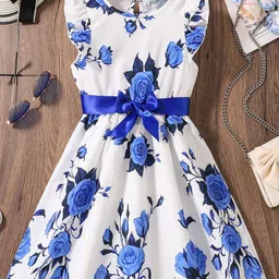 Oh Rare Girls Round Neck Flutter Sleeves Fit & Flare Dresses-image-97