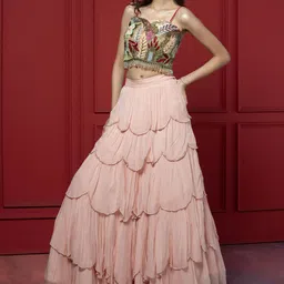 GloballyRonakRBafna Embroidered Sequinned Ready to Wear Lehenga & Choli image 3