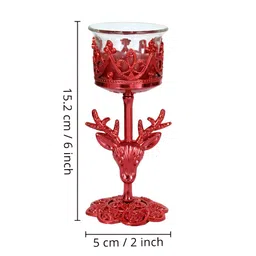 TIED RIBBONS Red Set of 4 Christmas Candle Holder image 4