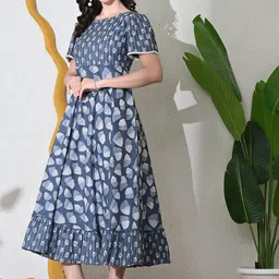 KALINI Bohemian Print Ruffled Fit & Flare Midi Dress image 2