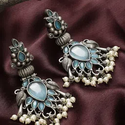 VIVAZS Peacock Shaped Drop Earrings-picture-15