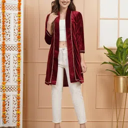 AB Collection Women Long Sleeves Open Front Shrug-picture-28