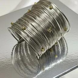 DressBerry Silver-Plated American Diamond Studded Cuff Bracelet-picture-24