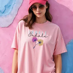 SMARTEES Women Printed Drop-Shoulder Cotton T-shirt-image-24