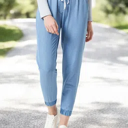 Miss Chase Women Mid Rise Regular Fit Cotton Jogger Trousers-picture-29