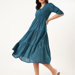 AKKRITI BY PANTALOONS Women Embroidered Three-Quarter Dress-picture-36